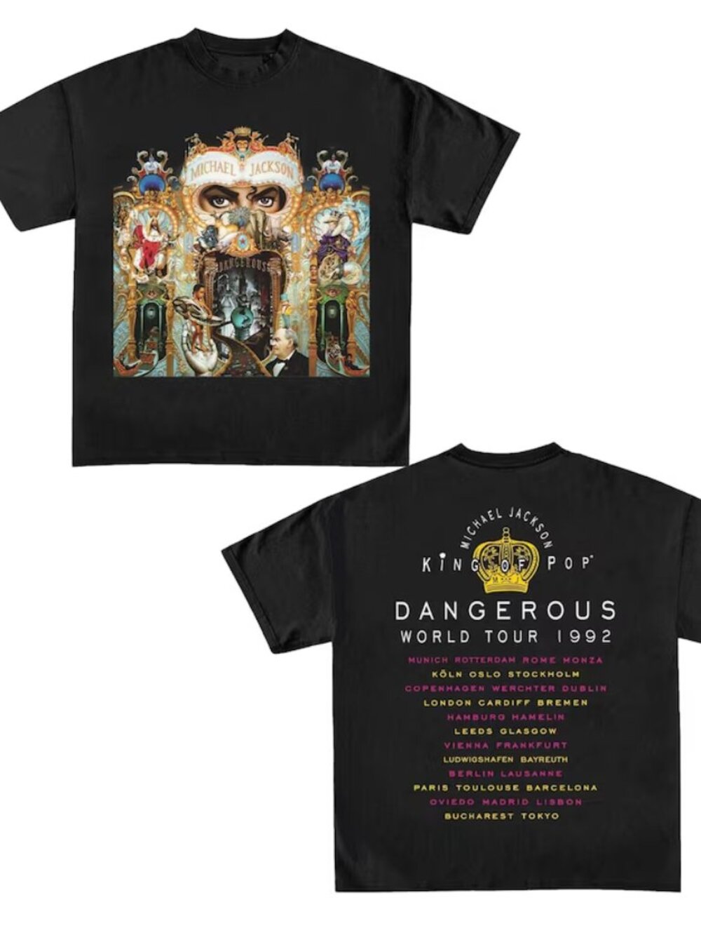 Michael Jackson Dangerous World Tour Shirt, King of Pop Graphic T-Shirt